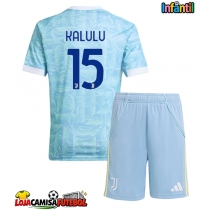 Camisa de Futebol Juventus Pierre Kalulu #15 Equipamento Secundário Infantil 2025-26 Manga Curta (+ Calças curtas)